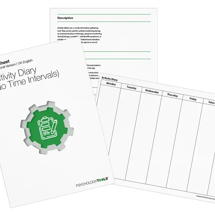 Psychology Tools resource: Activity Diary No Time Intervals